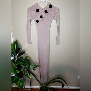 Elegant Pink Knit Dress